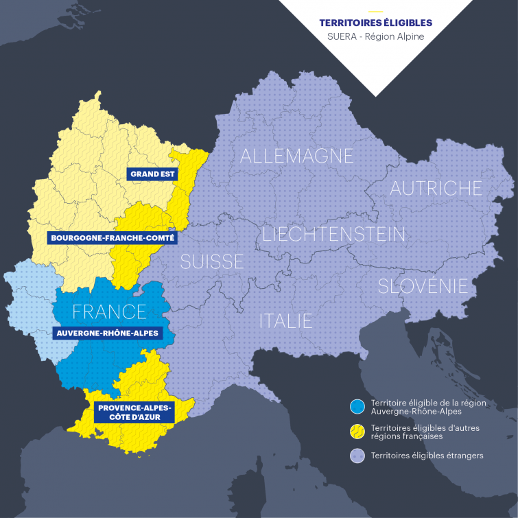 Carte SUERA - © Région Auvergne-Rhône-Alpes Carte SUERA